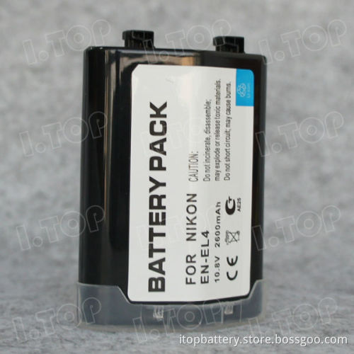 Portable battery pack for EN-EL4 Nikon batteries,10.8V 2600mAh, Made in china
